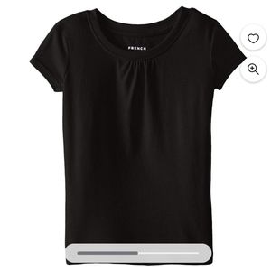 NWT French Toast Girls Short Sleeve Crew Neck T-Shirt, black, L